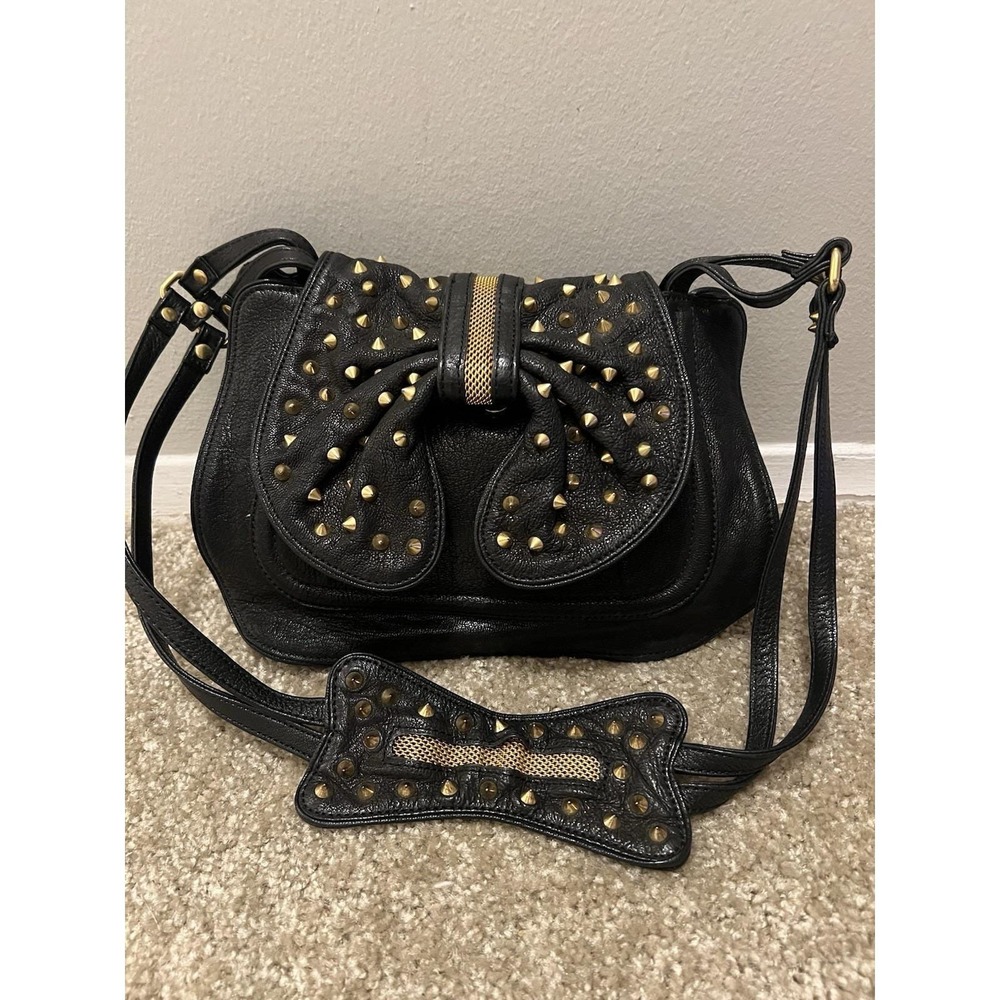 3.1 Phillip Lim Edie Black Bow-Embellished Leather Bag Shoulder/ Crossbody Y2k View 3